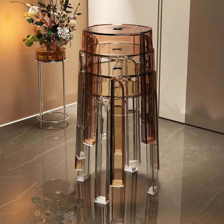 Modern Round Acrylic Dining Chair — Blue