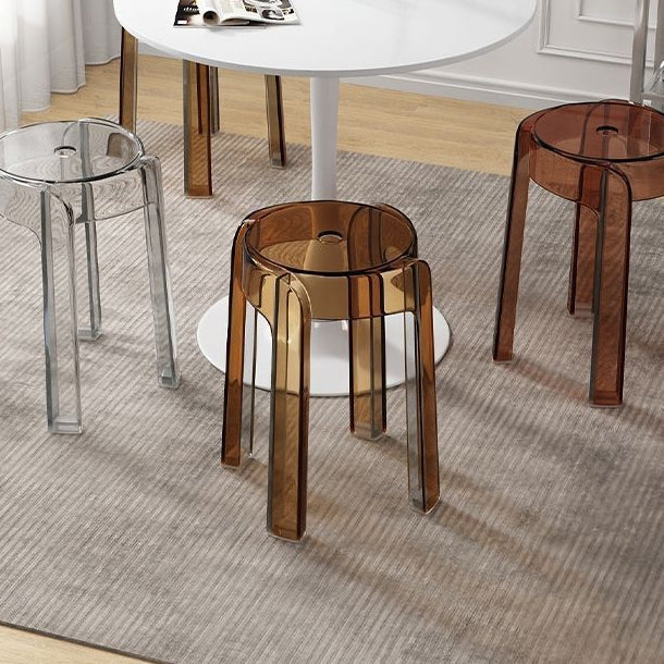 Modern Round Acrylic Dining Chair — Amber Color