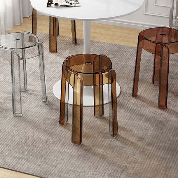 Modern Round Acrylic Dining Chair — Amber Color
