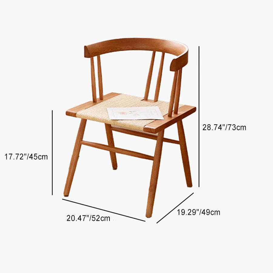 Chinese Wood Rope Dining Chair — Original Wood Color
