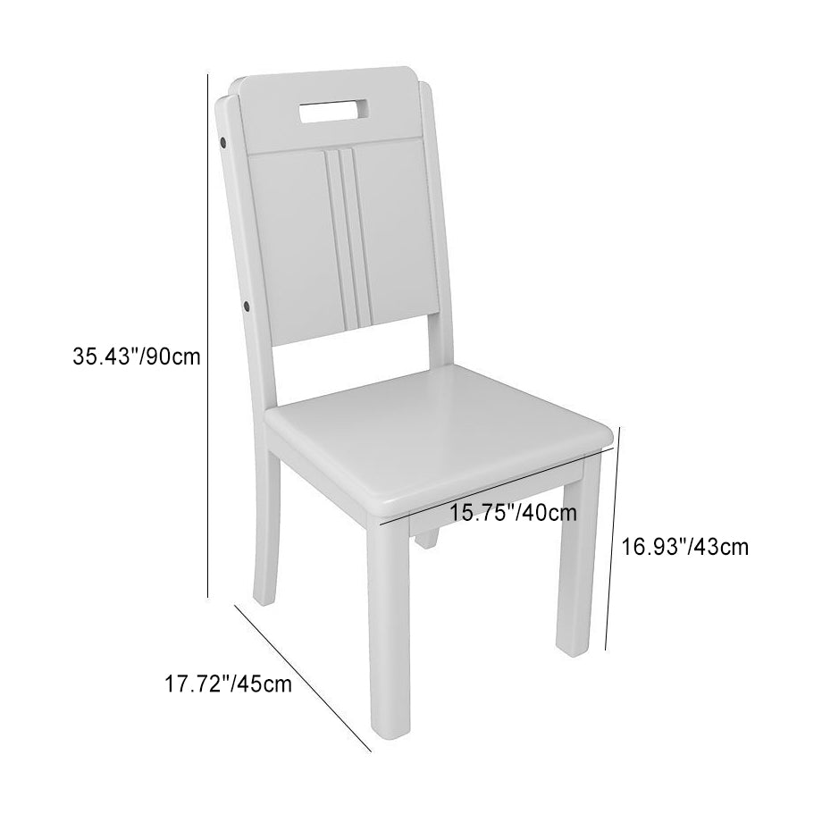 Modern Wood Dining Chair — B - White