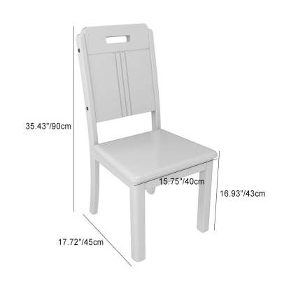 Modern Wood Dining Chair — B - White