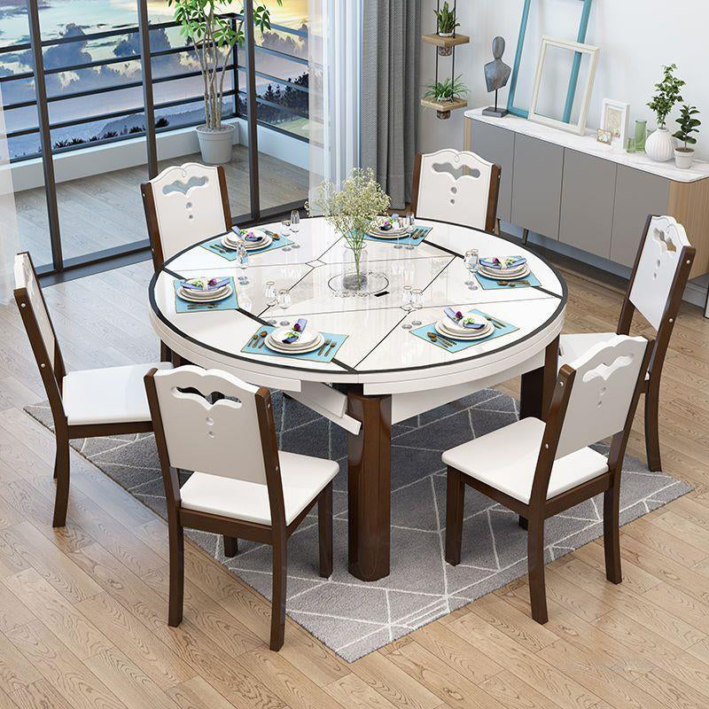 Modern Wood Dining Chair — A - Black + White