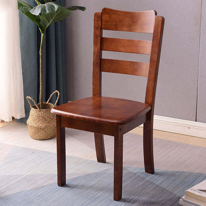 Chinese Wood Dining Chair — D - Tea Color