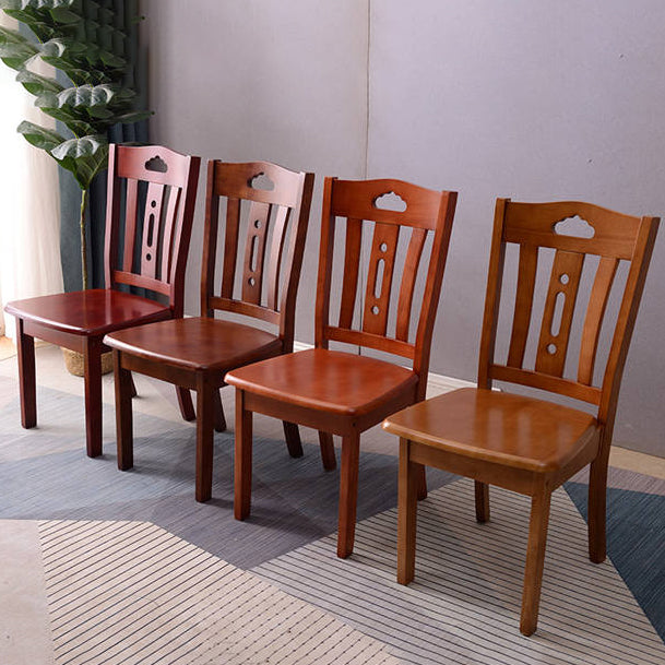 Chinese Wood Dining Chair — A - Tea Color