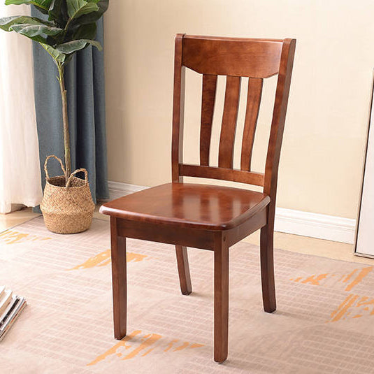 Chinese Wood Dining Chair — B - Red Brown Color