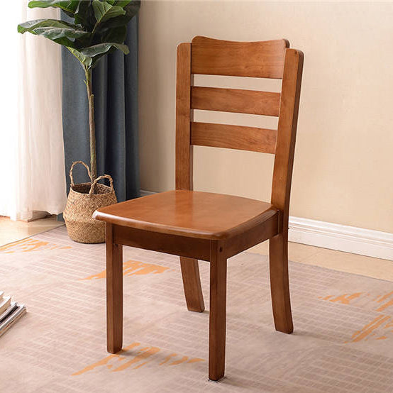 Chinese Wood Dining Chair — C - Tea Color