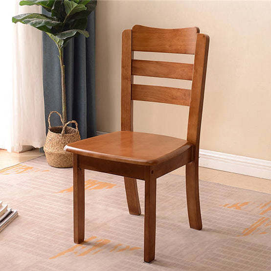 Chinese Wood Dining Chair — C - Tea Color