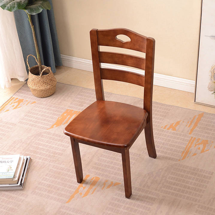 Chinese Wood Dining Chair — D - Walnut Color
