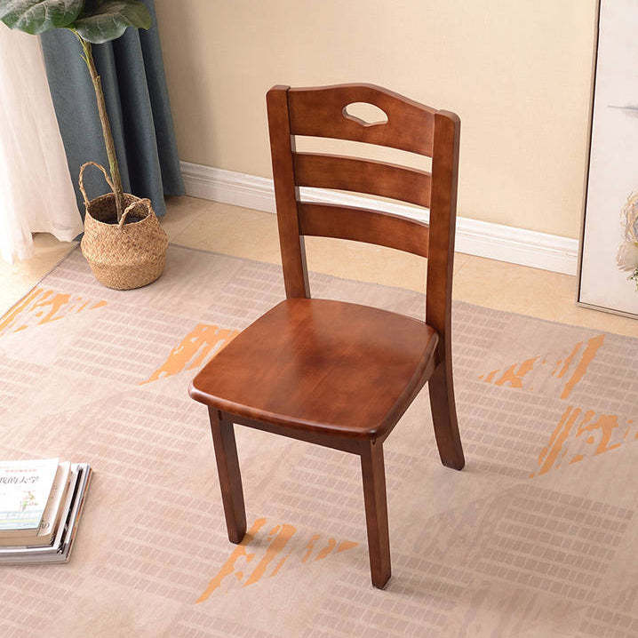 Chinese Wood Dining Chair — D - Walnut Color