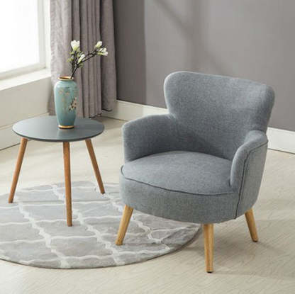 Scandinavian Wood Cotton Hemp Accent Chair
