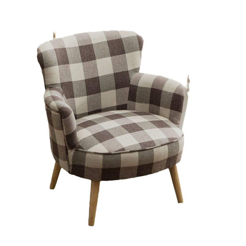 Scandinavian Wood Cotton Hemp Accent Chair