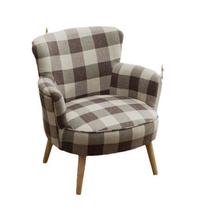 Scandinavian Wood Cotton Hemp Accent Chair