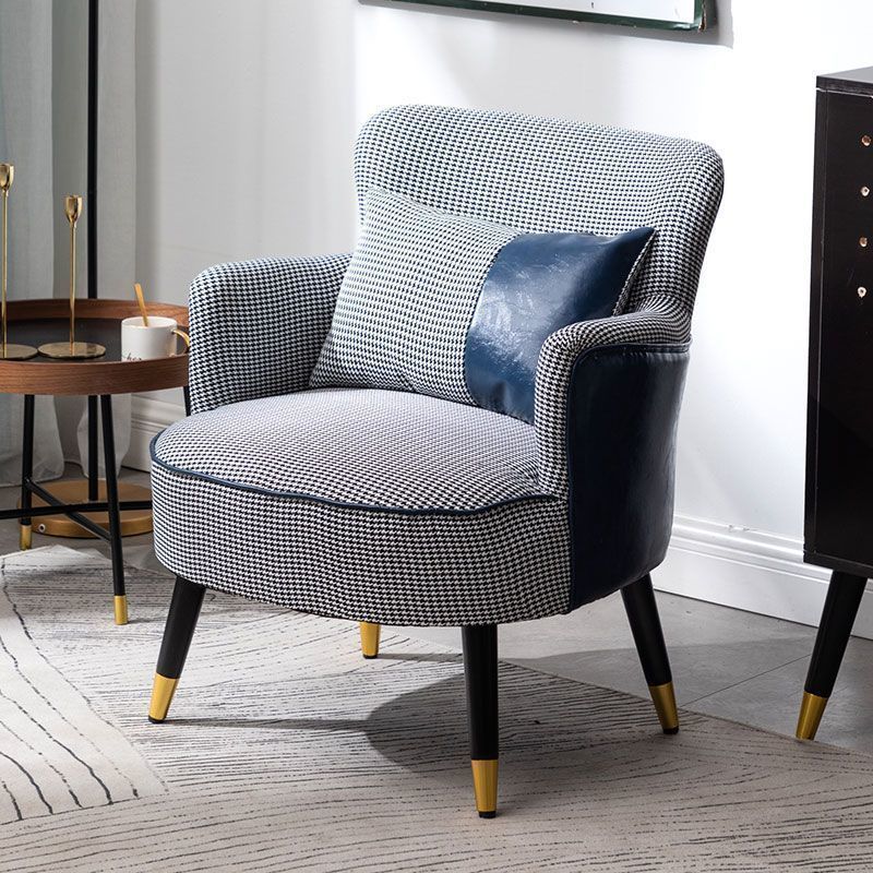Scandinavian Wood Cotton Hemp Accent Chair — C