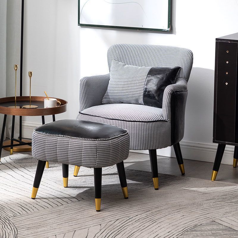 Scandinavian Wood Cotton Hemp Accent Chair
