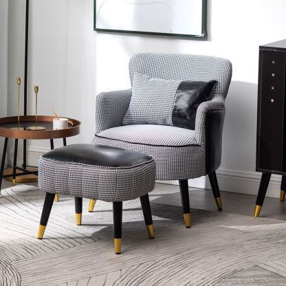 Scandinavian Wood Cotton Hemp Accent Chair