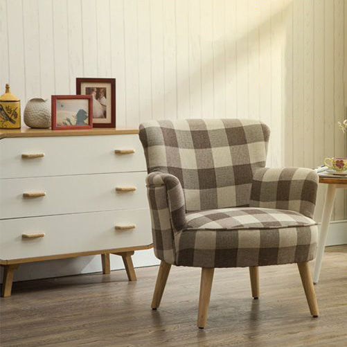 Scandinavian Wood Cotton Hemp Accent Chair