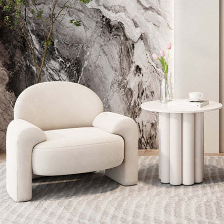 Scandinavian Wood Accent Chair — White
