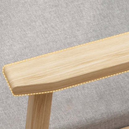 Minimalist Wood Cotton Dining Chair with Armrest