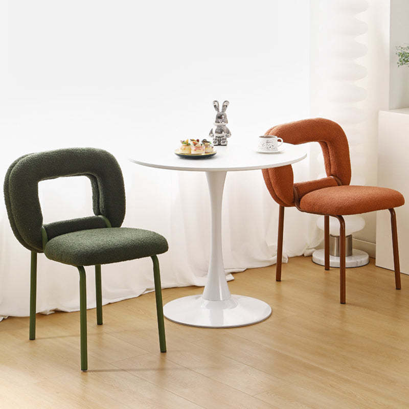 Minimalist Doughnut Lambswool Steel Vanity Stool