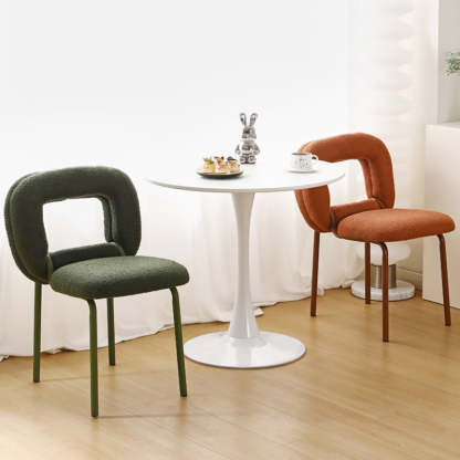 Minimalist Doughnut Lambswool Steel Vanity Stool