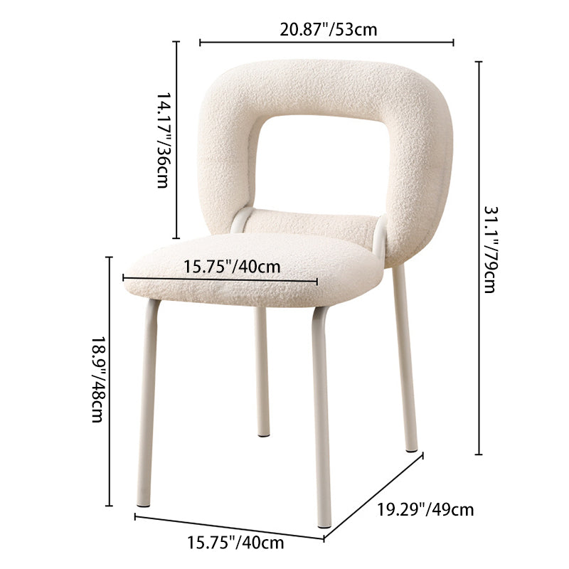 Minimalist Doughnut Lambswool Steel Vanity Stool — Green