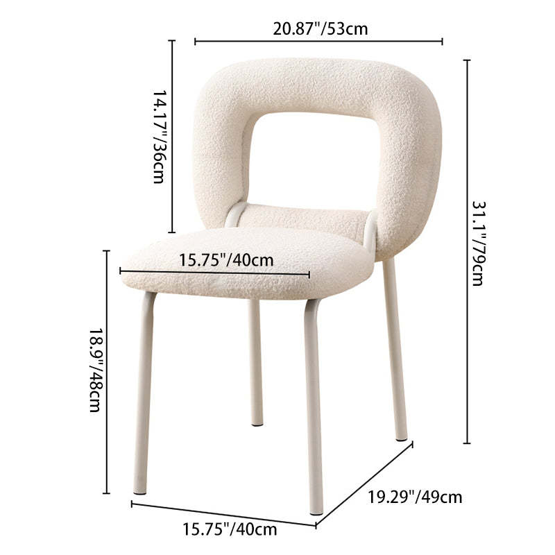 Minimalist Doughnut Lambswool Steel Vanity Stool — Green