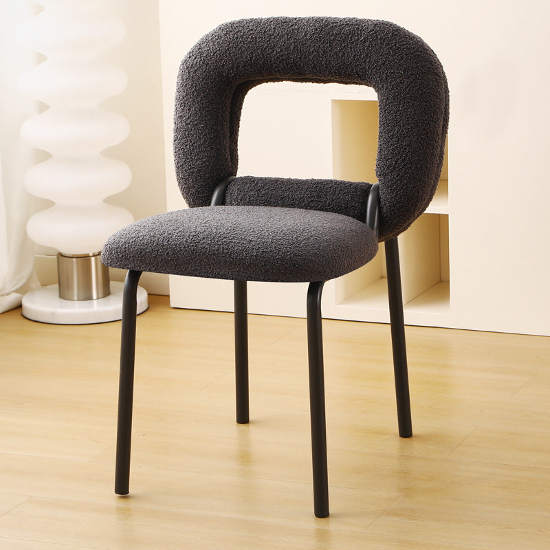 Minimalist Doughnut Lambswool Steel Vanity Stool