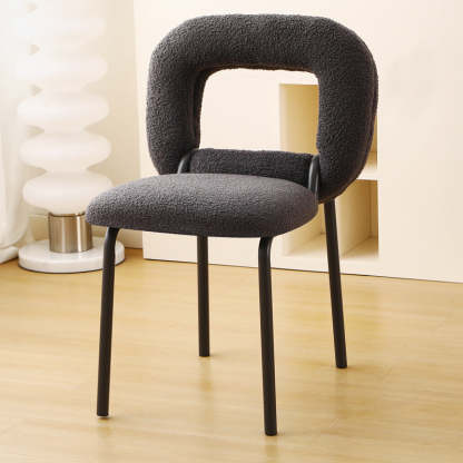 Minimalist Doughnut Lambswool Steel Vanity Stool