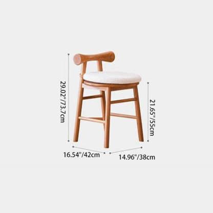 Scandinavian Wood Lambswool Vanity Stool