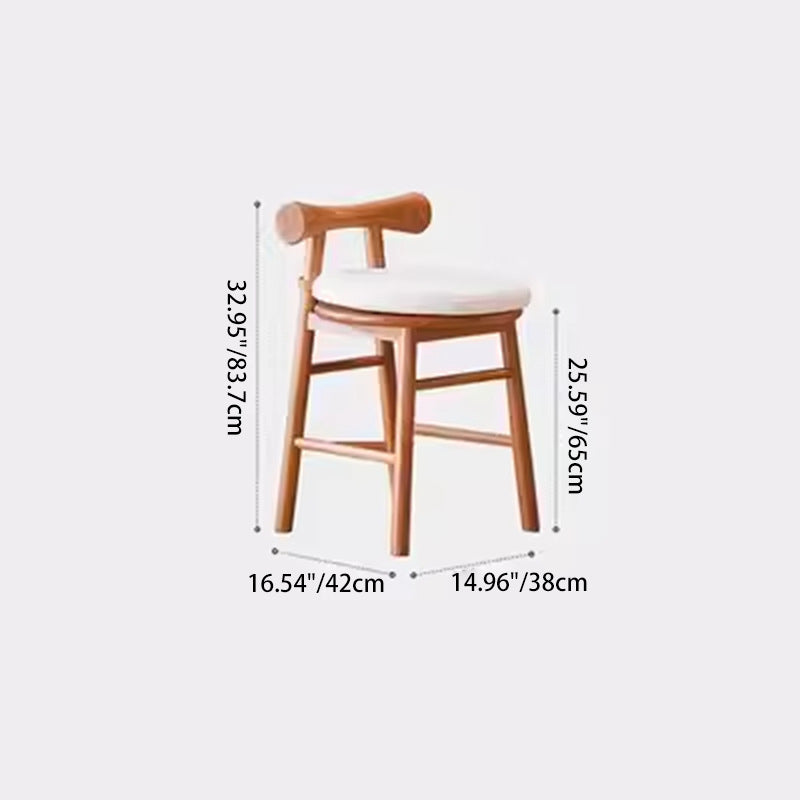 Scandinavian Wood Lambswool Vanity Stool
