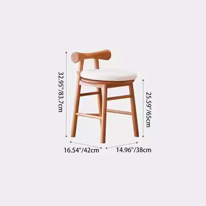 Scandinavian Wood Lambswool Vanity Stool