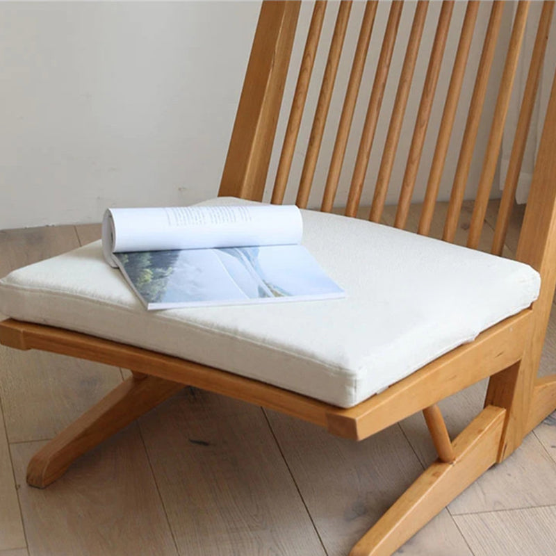 Japanese Wood Linen Accent Chair
