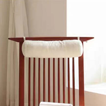 Japanese Wood Linen Accent Chair