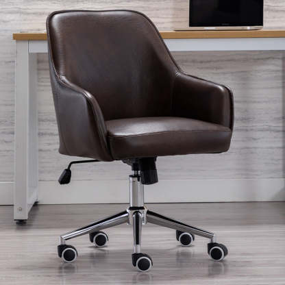 Modern Luxury Leather Aluminum Desk Chair