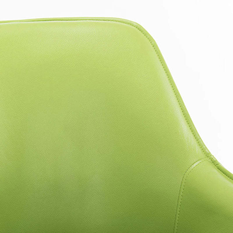 Modern Luxury Leather Aluminum Desk Chair — Orange