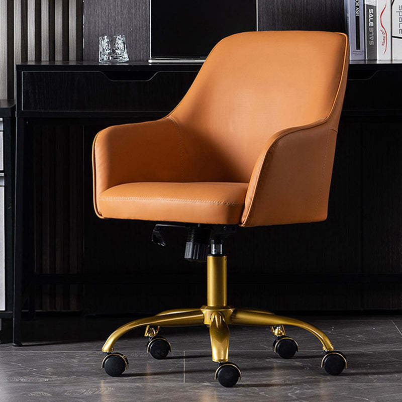 Modern Luxury Leather Aluminum Desk Chair — White