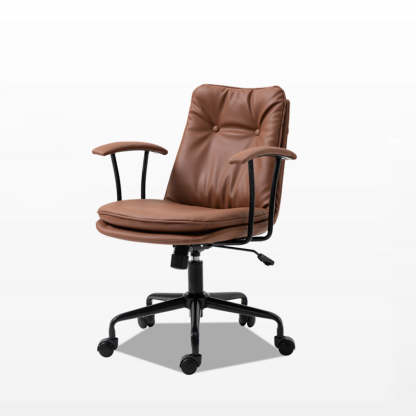 Scandinavian Leather Metal Desk Chair