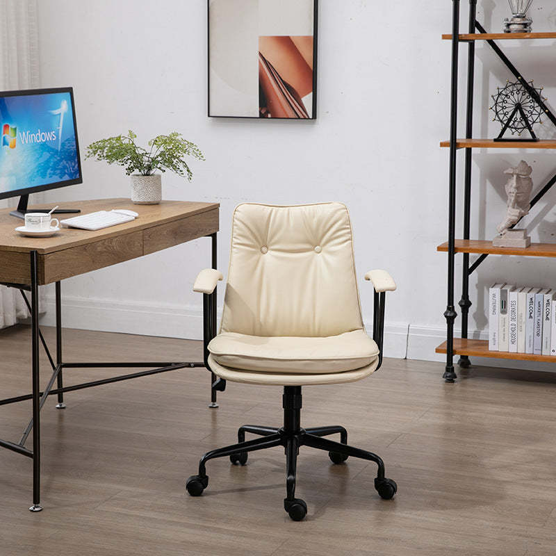 Scandinavian Leather Metal Desk Chair