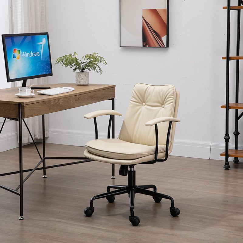 Scandinavian Leather Metal Desk Chair