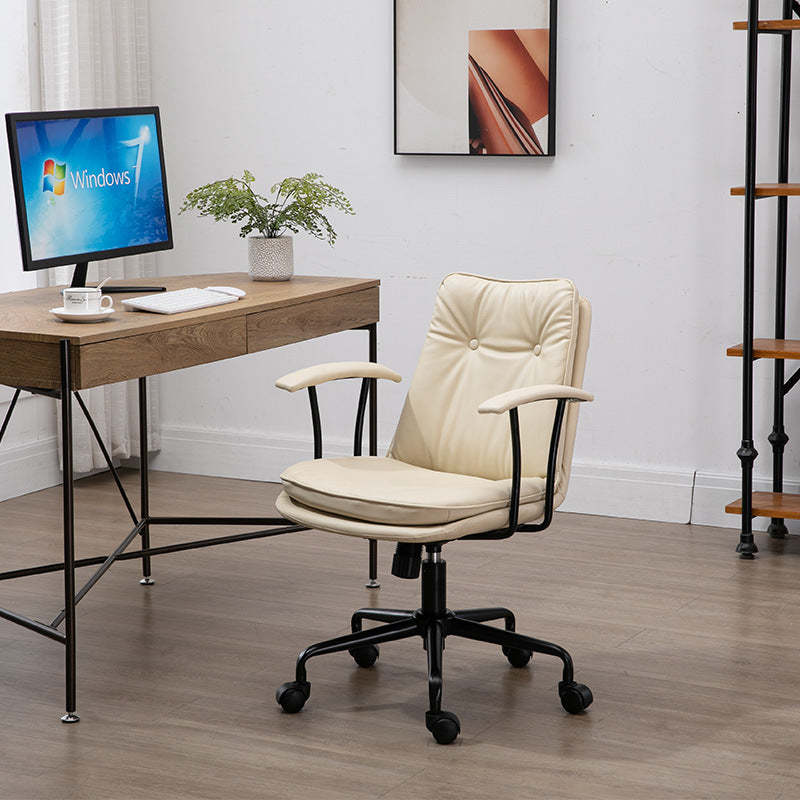 Scandinavian Leather Metal Desk Chair