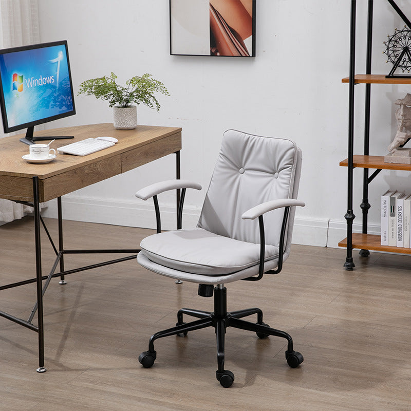 Scandinavian Leather Metal Desk Chair