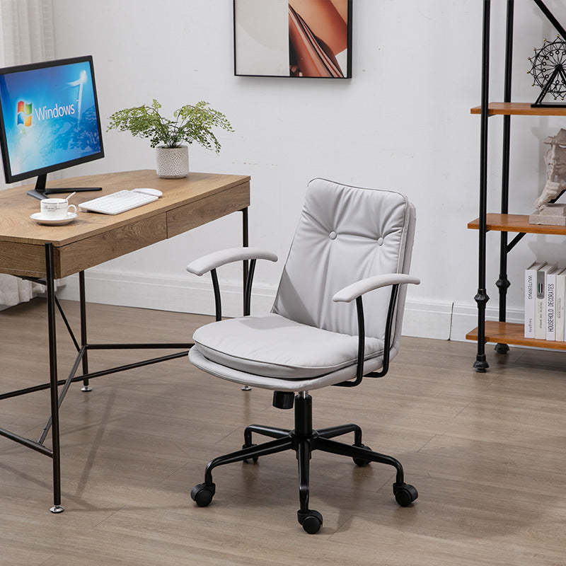 Scandinavian Leather Metal Desk Chair