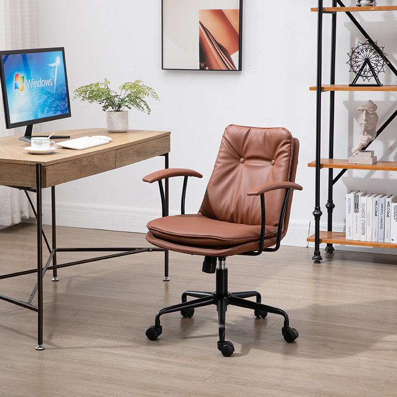 Scandinavian Leather Metal Desk Chair