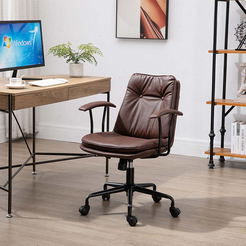 Scandinavian Leather Metal Desk Chair
