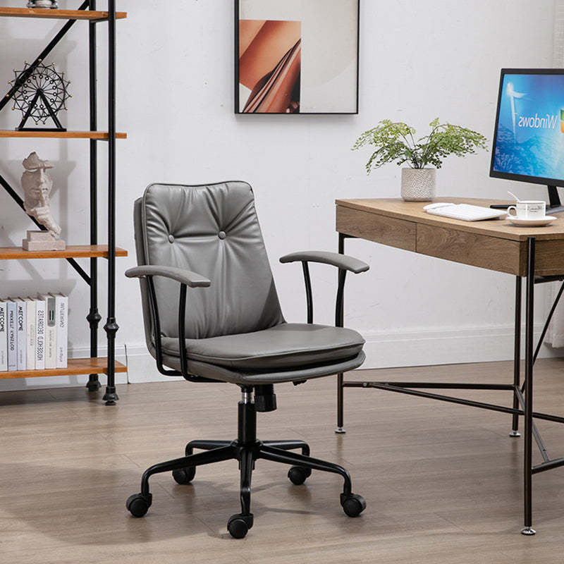 Scandinavian Leather Metal Desk Chair