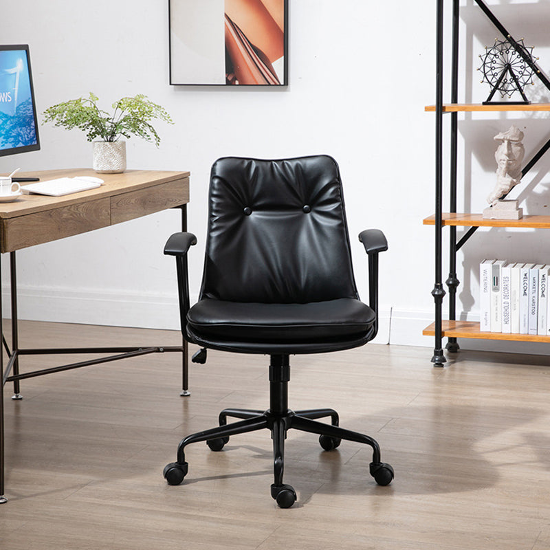 Scandinavian Leather Metal Desk Chair