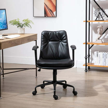 Scandinavian Leather Metal Desk Chair