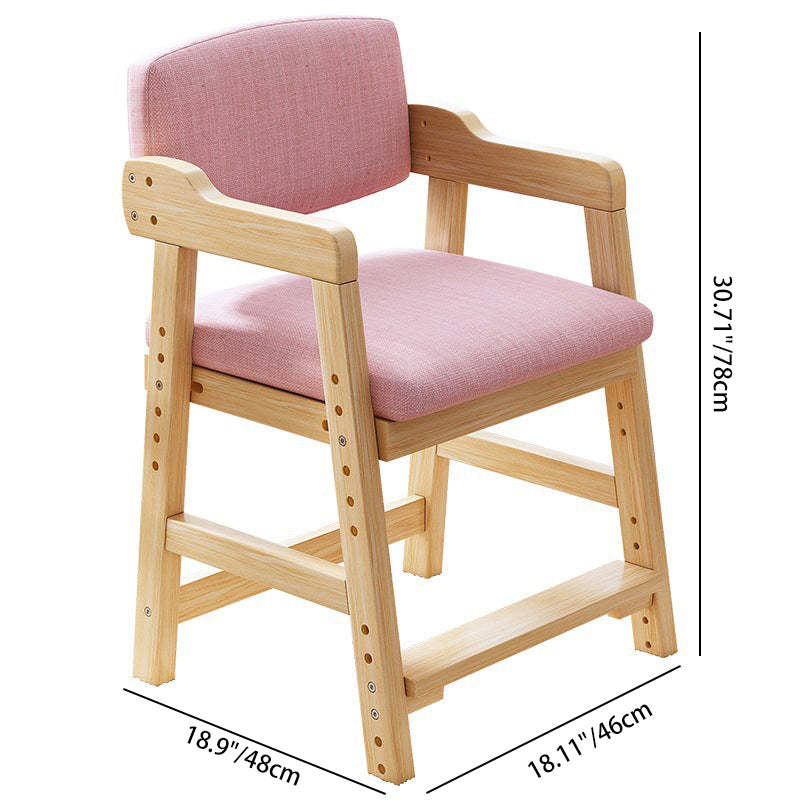 Modern Solid Wood High-Resilience Vanity Stool — Gray