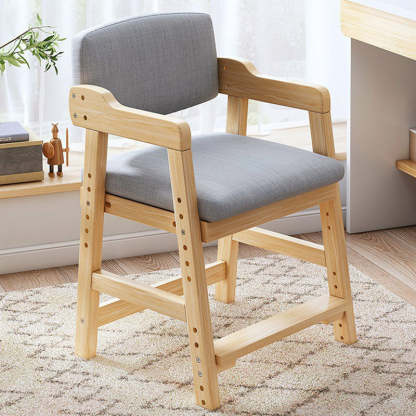 Modern Solid Wood High-Resilience Vanity Stool — Blue